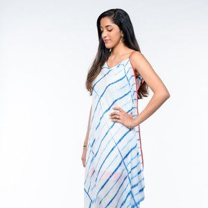 Cowl Neck Shibori Dress
